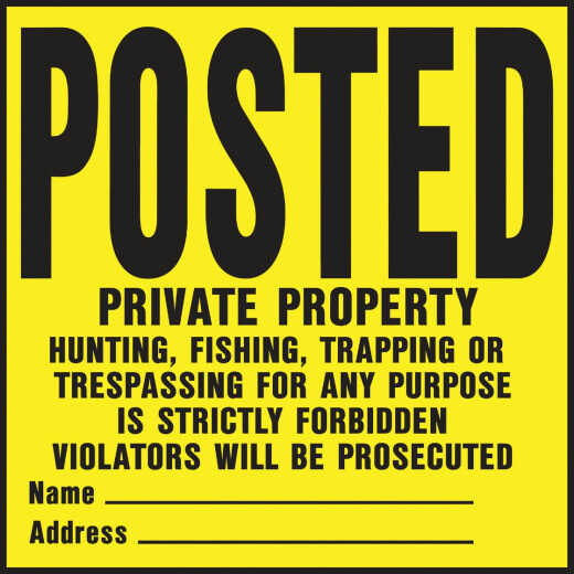 Hy-Ko Heavy Gauge Plastic Sign, Posted Private Property