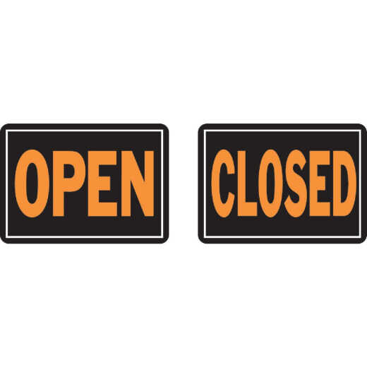 Hy-Ko 10x14 Day-Glo Aluminum Reversible Sign, Open/Closed